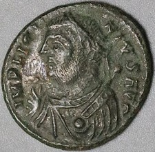 317 Licinius I AE3 Roman Empire Jupiter Mappa Scepter Cyzicus XF (25011903R)