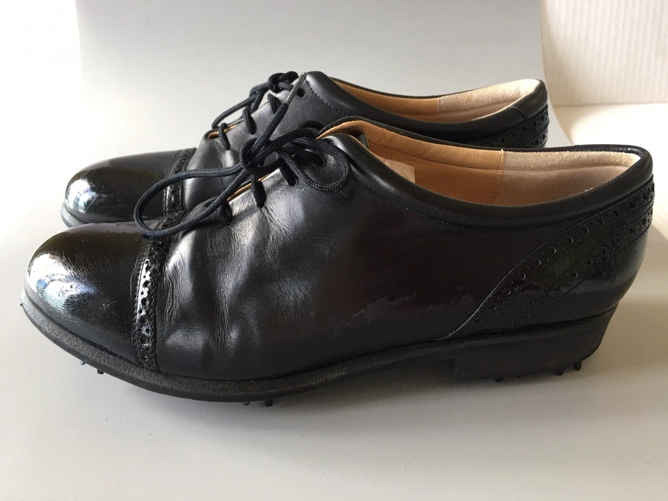 Zapatos de golf Walter Genuin para mujer EE. UU. 7 cuero negro Italia Foto 2 de 4