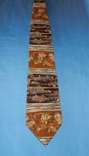 Jerry J Garcia Stonehenge Ltd Grays Tans Horizontal Stripe Necktie Tie