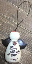 Christmas Angel Ornament “Love With All Your Heart” 2-1/8” Tall