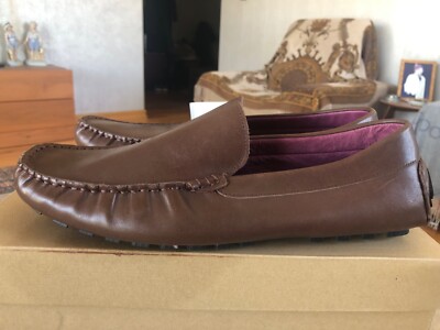 ZANZARA Brown Leather Driving Moccasins Loafers 10.5 US S/H  display picture 2