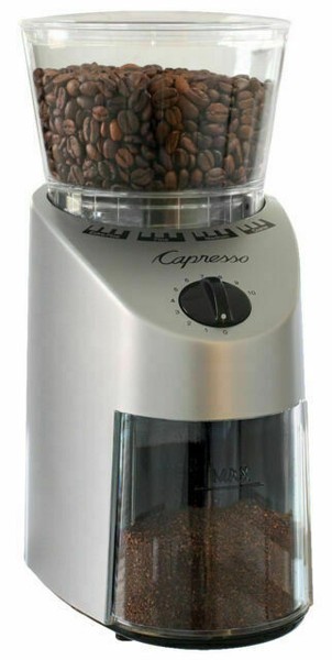 Capresso Metal Die-Cast Housing Conical Burr Expresso Coffee Grinder Electric Photo Related