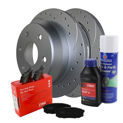 Rear Brake Kit 325mm Drill Disc TRW Ceramic Pads For Silverado Sierra 1500 Tahoe