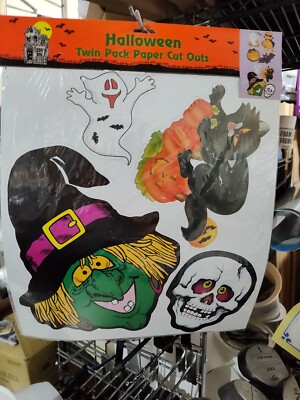 HALLOWEENヴィンテージ Halloween Paper 8 Cutout Decorations Original Package Never