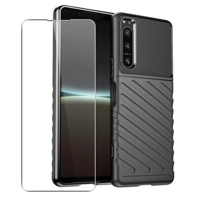 Hülle Für Sony Xperia 5 IV Robust Stripes Schutzhülle + Black