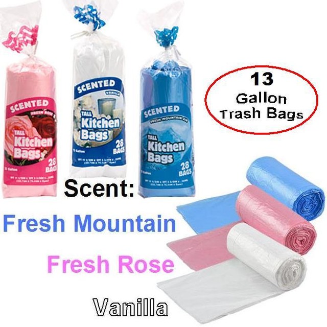 3 Packs (84 total) Scented 13 Gallon Garbage Trash Kitchen Bags eBay
