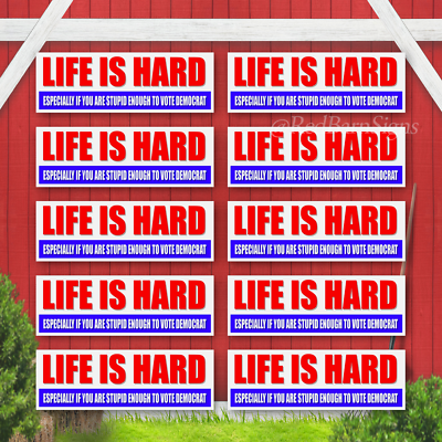 #ad #ad Life Is Hard Funny Republican Bumper Sticker 10pcs $21.38