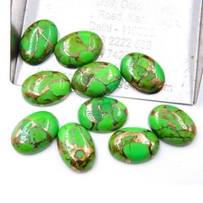  WHOLESALE NATURAL GREEN COPPER TURQUOISE CABOCHON OVAL SHAPE LOOSE GEMSTONE