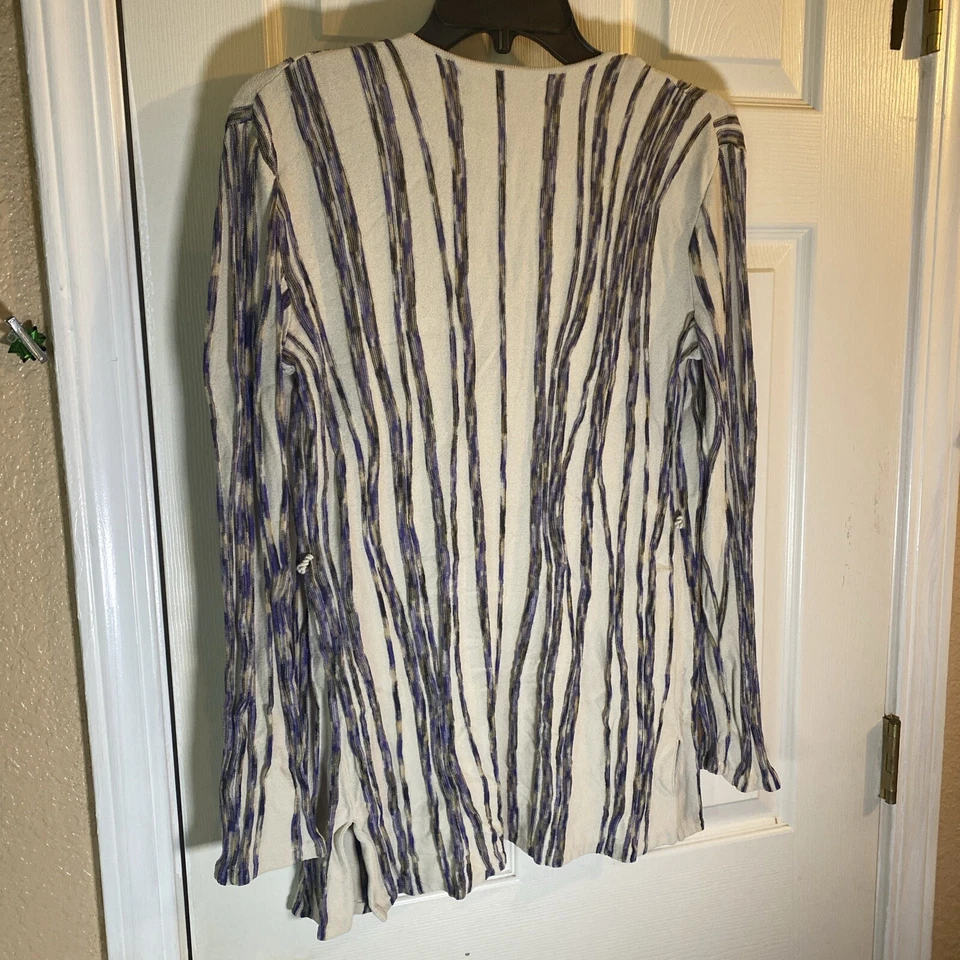 Jones Colección Nueva York Mujer S PEQUEÑO Cárdigan Suéter Frente Abierto Rayas Divertido Foto 4 de 4