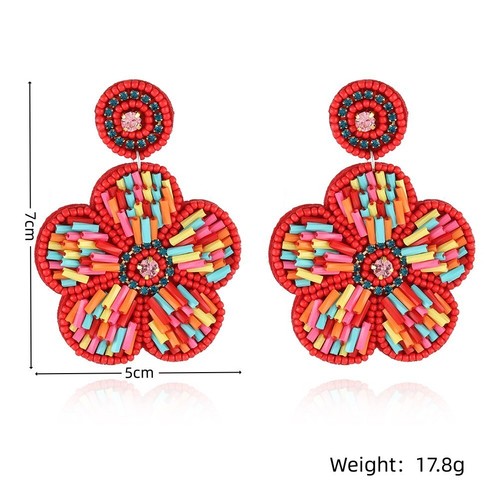 Orecchini perle boho serie primavera lunghi perline goccia pendenti fatti a mano 2914 - Foto 12 di 23