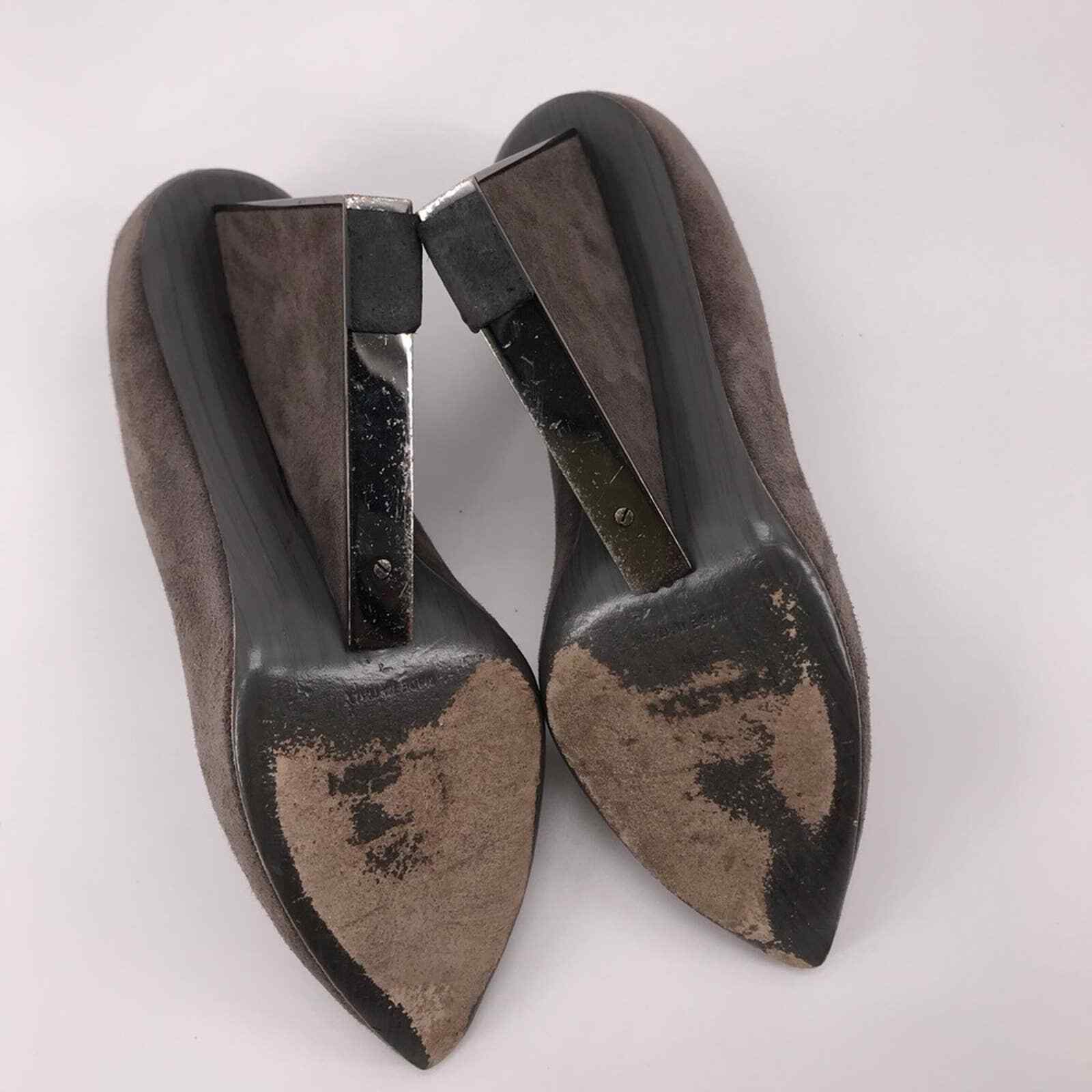 Halston Womens Grey Suede Rectangular Pointed Toe… - image 9