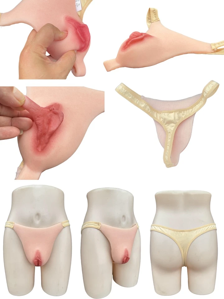 BIMEI Silicone Fake Vagina Thong Brief PantyUnderwear Camel Toe Transgender - Image 3 of 4