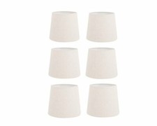 7 Inch Chandelier Lampshades with Nickel Bulb Clip Set of 6  White 