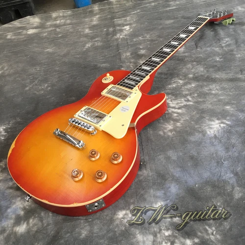 Vintage Relic Les Paul Electric Guitar w/HH Cherry Sunburst Rosewood Fretboard