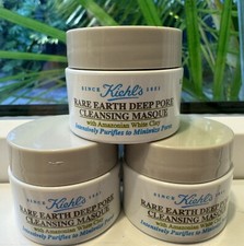 New 3 x KIEHL'S RARE EARTH Deep Pore Cleansing Masque .50oz/14ml each Travel