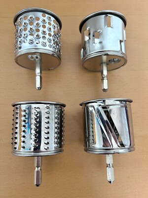 Vintage Lot 4 Slicer Shredder Disks for Moulinex Models 244 308 Food Processor