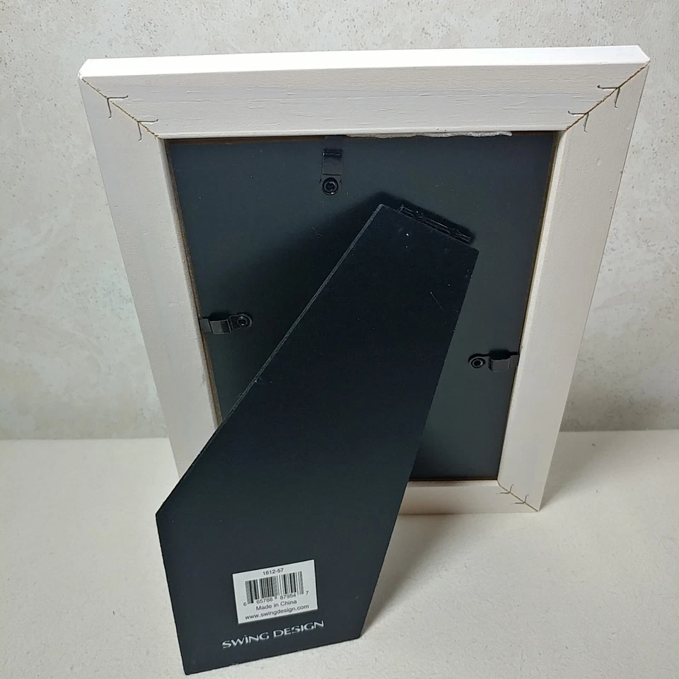 Cuadro fotográfico marco "Linia" madera blanca 5" X 7" diseño columpio color Foto 2 de 3