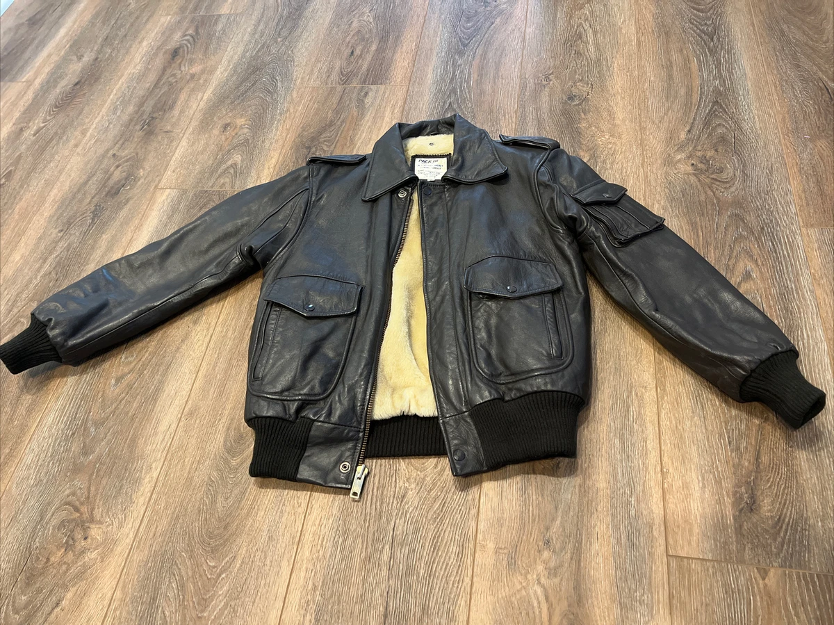 Vintage Pack-In Products Inc. A-2 Flight Jacket Leather Brown 674 SM Size 36