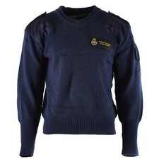 Original British defence service pullover Commando Jumper blue V-neck sweater