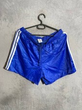 Adidas Vintage Running Football Soccer Shorts Blue White Nylon Men Size L