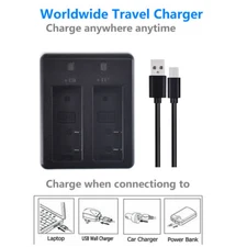 Battery charger for SJCAM SJ4000, SJ5000 and 1080P, 4K Action 20MP WiFi Camera