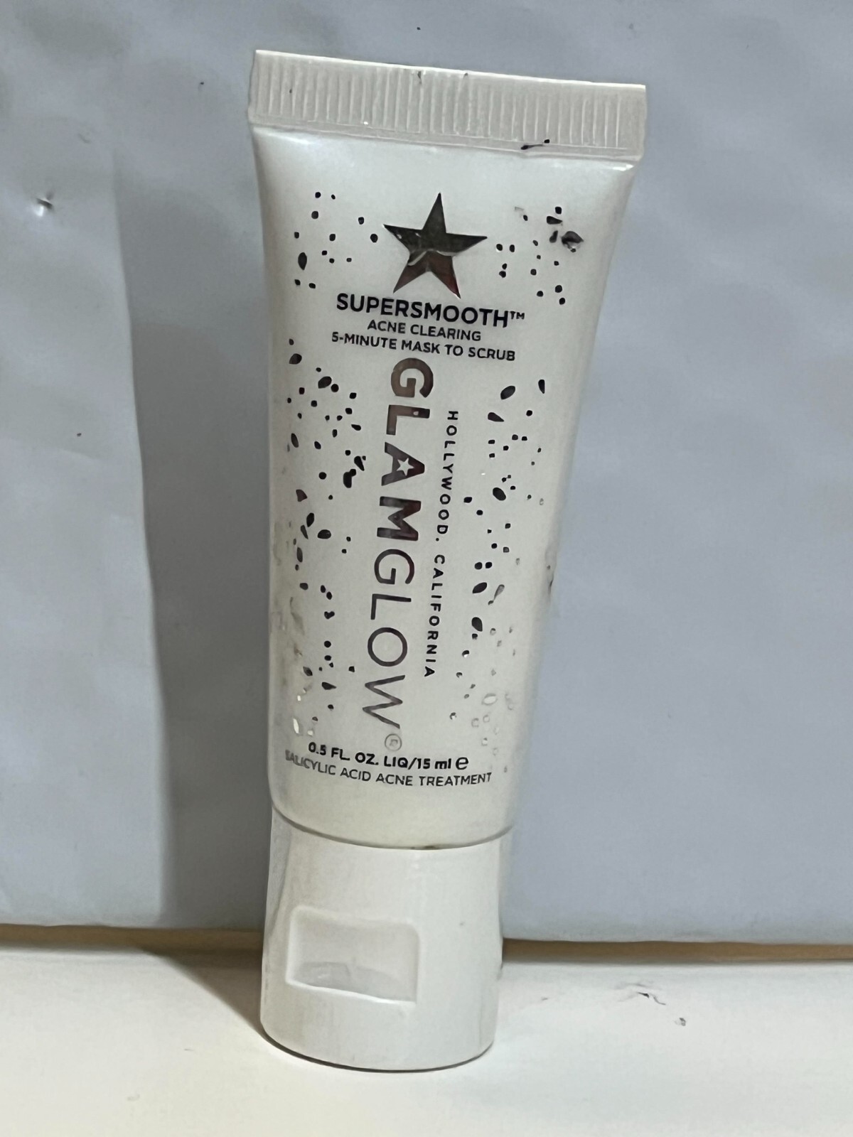 GLAMGLOW SUPERSMOOTH ACNE CLEARING 5 MINUTE MASK TO SCRUB 0.5 OZ/15
