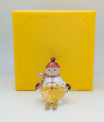 New 100% SWAROVSKI Pink Holiday Cheers Dulcis Christmas Snowman