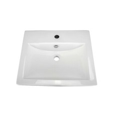 Rok Apron Shaped Vessel Bathroom Vanity Sink 20-1/2" X 16-3/4" White Porcelain
