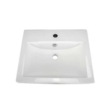 Rok Apron Shaped Vessel Bathroom Vanity Sink 20-1/2" X 16-3/4" White Porcelain