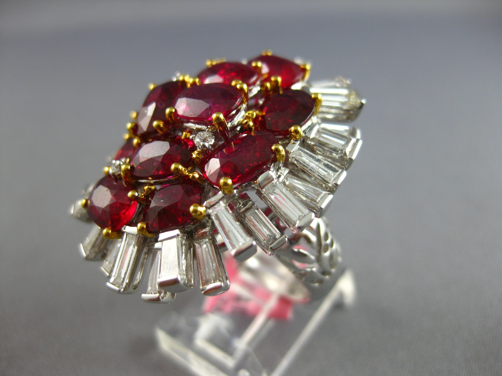 EXTRA LARGE 16.03CT DIAMOND & AAA RUBY 18KT 2 TON… - image 8