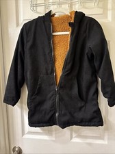 Boys' size 9 Blk/Brown Corduroy Teddy Bear Fleece Lining outerwear coat Jacket
