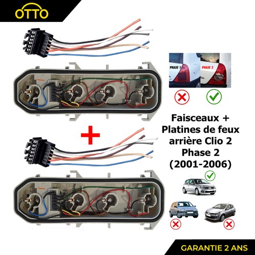 Platine Support Lampe Kit Reparation Feu Arriere pour CLIO 2 phase 2 Dci 1,2 16v - Photo 6/12
