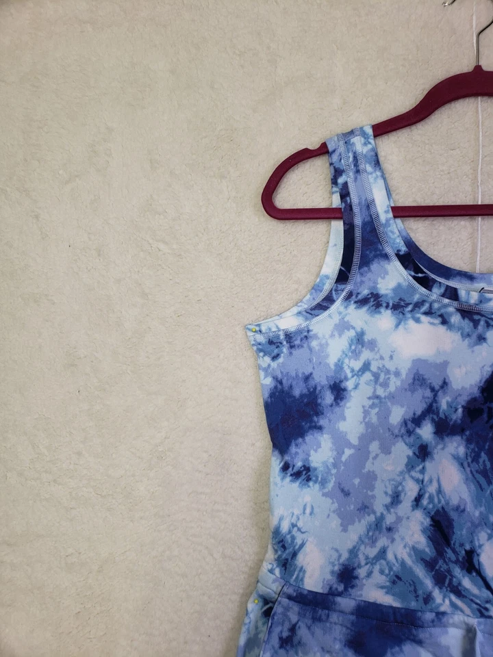 Mamelucos para mujer Old Navy azul medio tie dye mezcla de algodón sin mangas mini ajuste Foto 2 de 4