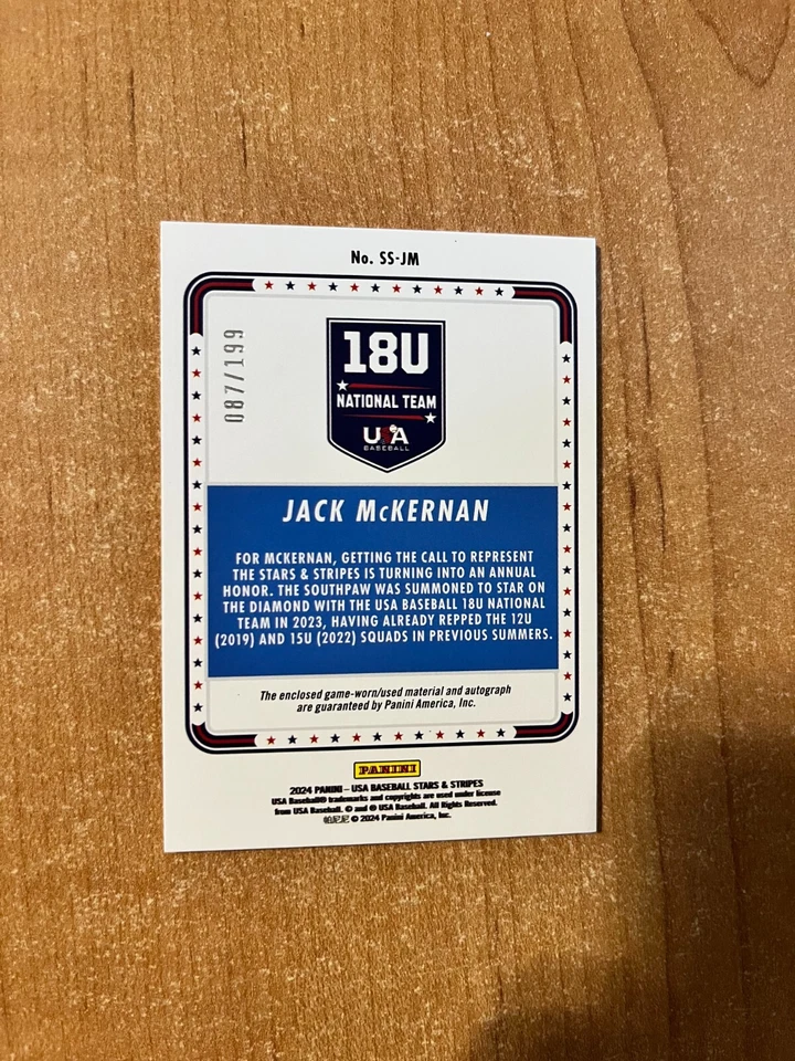2024 Stars & Stripes - Jack McKernan - Silhouettes Auto Jumbo Relic /199 - Image 2 of 4