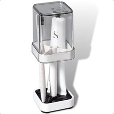 Toothbrush Holder with Cup/Cover Contains 3 Slots, Compatible with Conventional