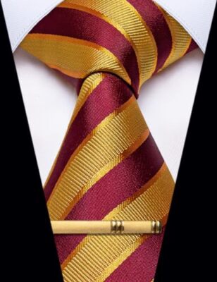 Men's Neckties Striped Tie and Plaid Neckties for Men Woven Silk