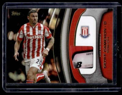 2015 Topps Premier Gold Football Fibers Relic New Balance Patch Geoff Cameron