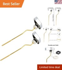 2-Pack Brass Toilet Tank Flush Levers for TOTO - Easy Install Chrome Style