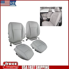 Driver & Passenger Perforated Leather Seat Cover Gray For 2007-2012 Lexus ES350