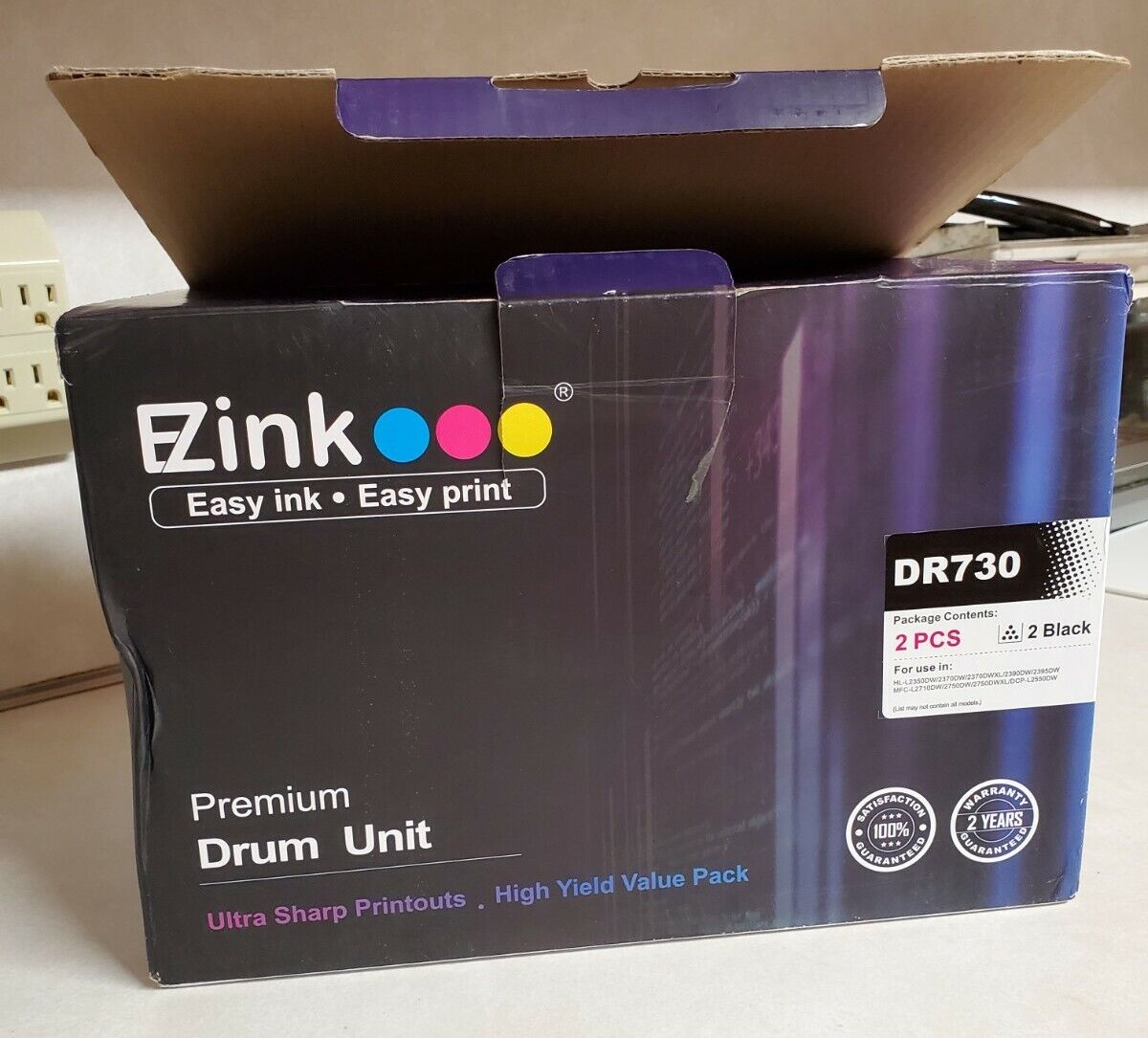 2 Pack DR-730 Premium Drum Unit EZink For Brother Printers See Pictures