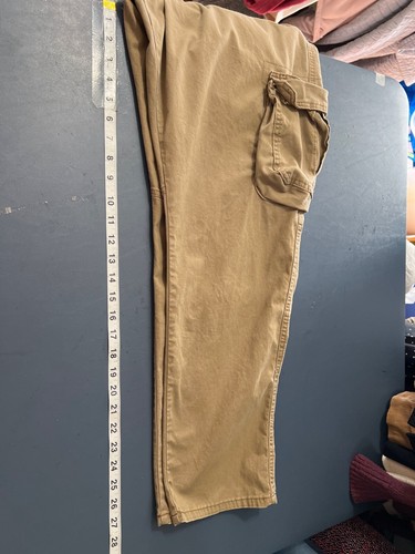 Wrangler Mens Regular Taper Cargo Pants 38x30 Khaki Cotton Stretchn Outdoor Gorp - Picture 4 of 11
