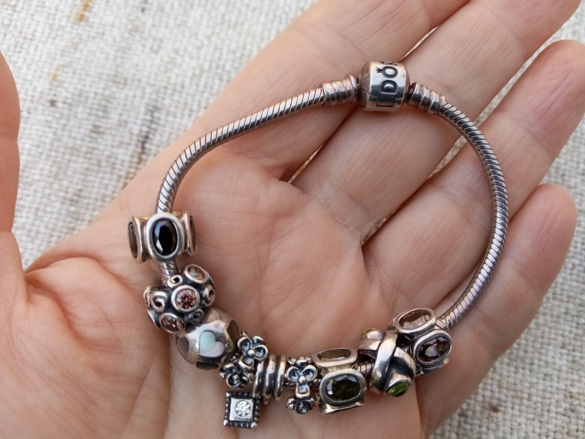 アクセサリー Pandora silver bracelet PANDORA Sterling Silver Bracelet, Signature Clasp, Snake