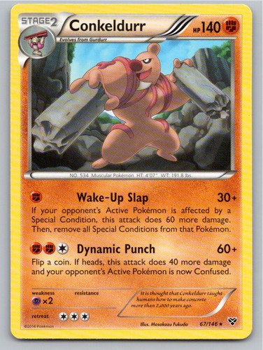 2014 POKEMON CONKELDURR XY BASE SET 67/146 R NM A64268 FREE S&H