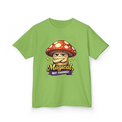 Mushroom Cute Cartoon Funny Kawaii Magic Kids Heavy Cotton Tee