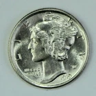 1919 Mercury Dime Uncirculated UNC BU Silver 10c Winged Liberty Coin