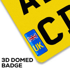 UK Union Jack NUMBER PLATE 3D GEL STICKER Motorcycles Resin Domed GB Side Badge
