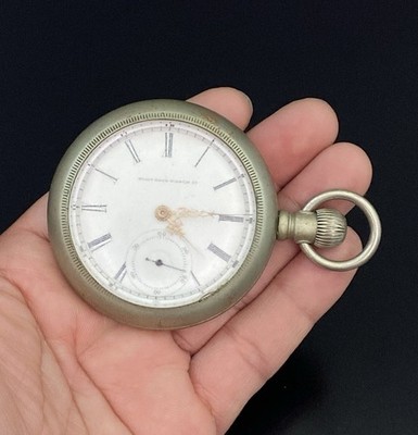 Elgin National Watch Co. Roman Numeral Wind-Up White Dial Pocket Watch - WORKS
