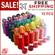 72 PCS Sewing Thread Assortment, 36 Color Thread for Sewing Machine w/ 36 Bobbin
