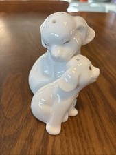 Albert Kessler White Dog & Pup Salt Pepper Shakers