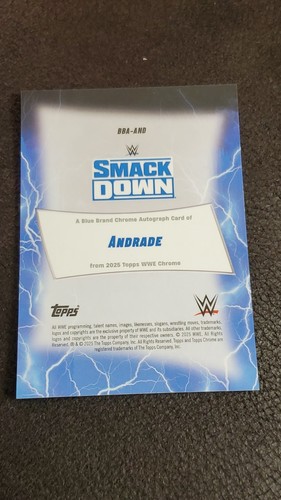 2025 Topps Chrome WWE Andrade Auto Red Smackdown/5 - Imagen 2 de 2